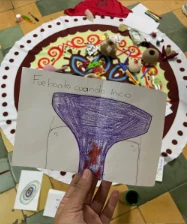 Dibujo con el texto «Fue bonito cuando inició»